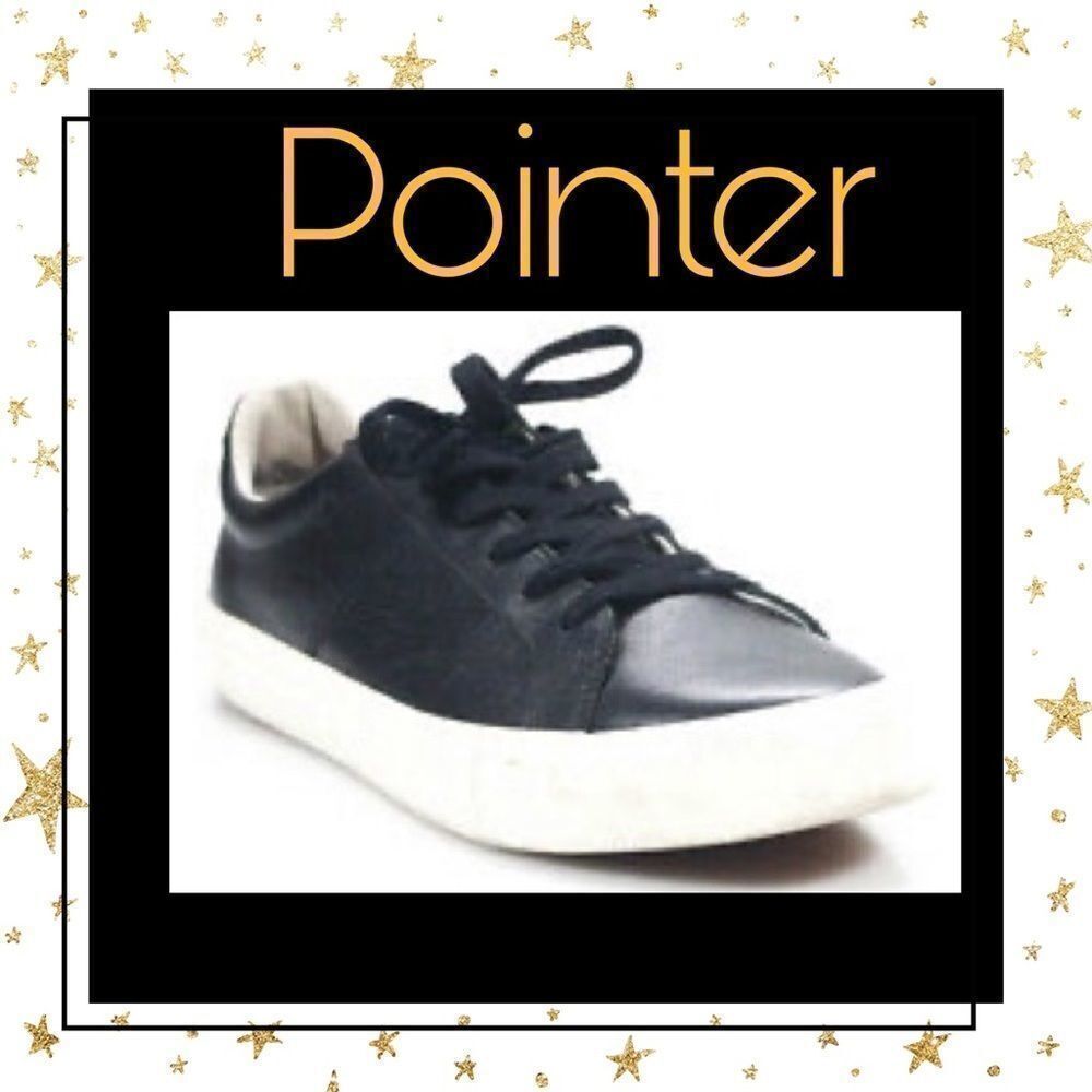 Pointer Men's Black Leather Sneakers 8